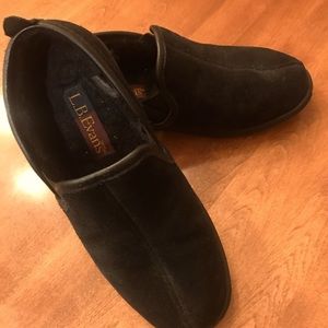 Black Suede Mens slippers Christmas present,worn twice, no longer wants them!
